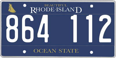 RI license plate 864112