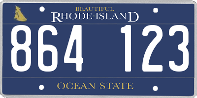 RI license plate 864123