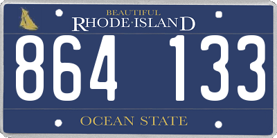RI license plate 864133
