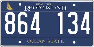 RI license plate 864134