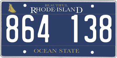 RI license plate 864138