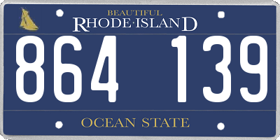 RI license plate 864139