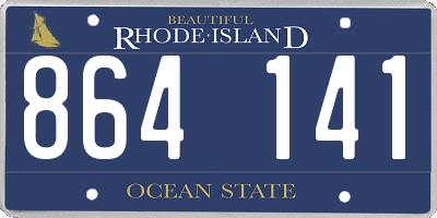 RI license plate 864141