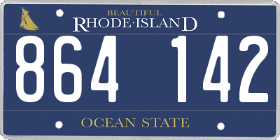 RI license plate 864142