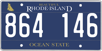 RI license plate 864146