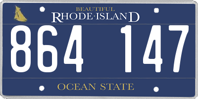 RI license plate 864147