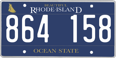 RI license plate 864158