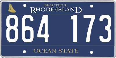 RI license plate 864173
