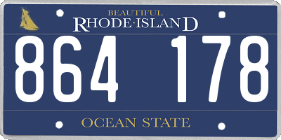 RI license plate 864178