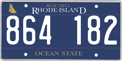 RI license plate 864182