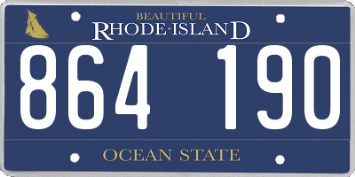 RI license plate 864190