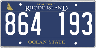 RI license plate 864193