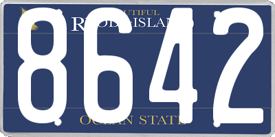 RI license plate 8642