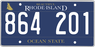 RI license plate 864201