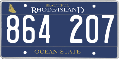 RI license plate 864207