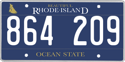 RI license plate 864209
