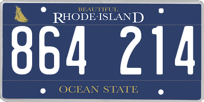 RI license plate 864214