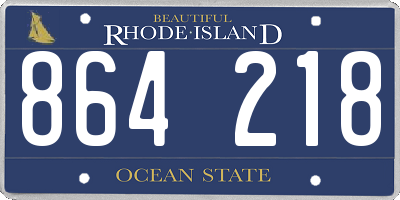 RI license plate 864218