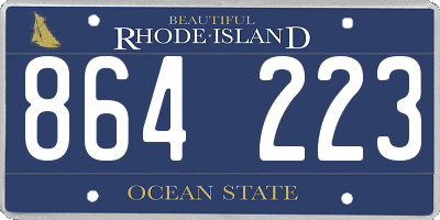 RI license plate 864223