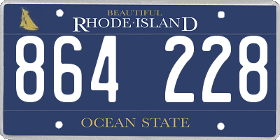 RI license plate 864228