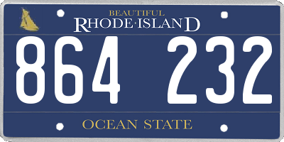 RI license plate 864232