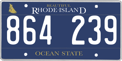 RI license plate 864239