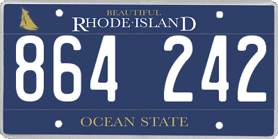 RI license plate 864242