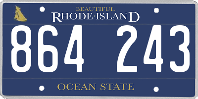 RI license plate 864243