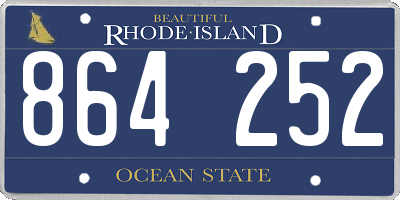 RI license plate 864252