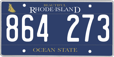 RI license plate 864273
