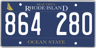RI license plate 864280