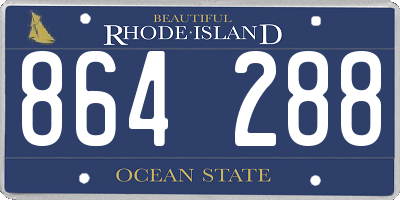 RI license plate 864288