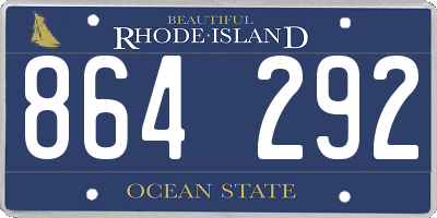 RI license plate 864292