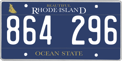 RI license plate 864296