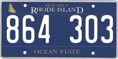 RI license plate 864303