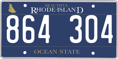 RI license plate 864304