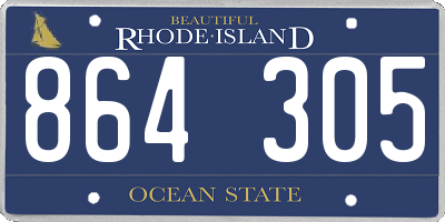 RI license plate 864305