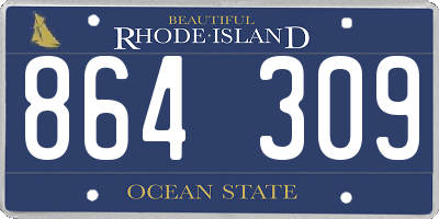 RI license plate 864309