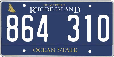 RI license plate 864310