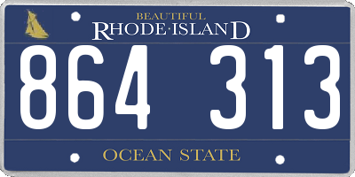 RI license plate 864313