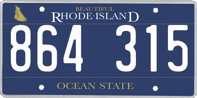 RI license plate 864315