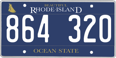 RI license plate 864320