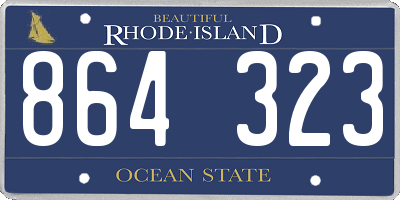 RI license plate 864323