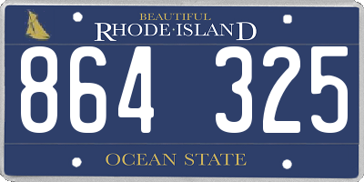 RI license plate 864325