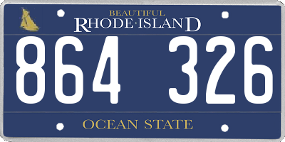 RI license plate 864326