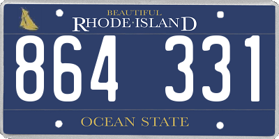 RI license plate 864331