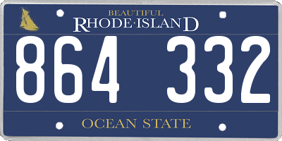 RI license plate 864332