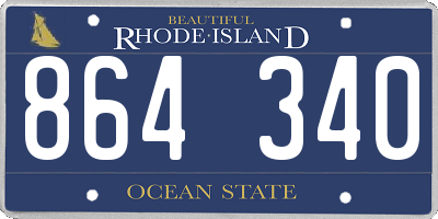 RI license plate 864340
