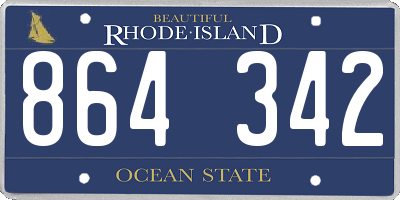 RI license plate 864342