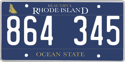 RI license plate 864345